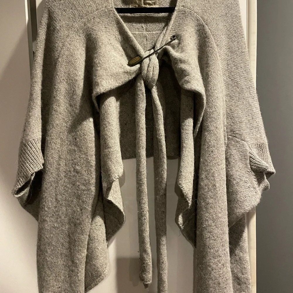 Vintage All Saints Gray Cashmere Women's Poncho Sweater - Picture 1 of 5